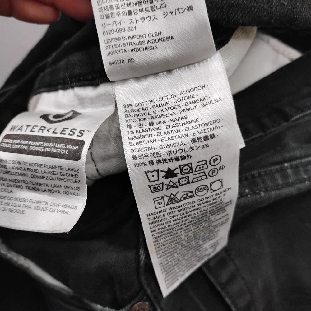 Levis 511 Slim Fit Jeans Mens 31x32 Faded Black Dark Grey Denim